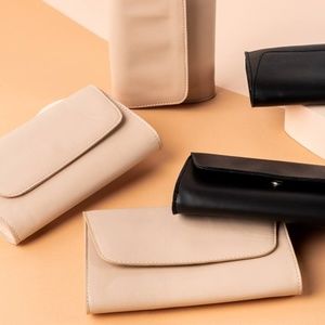 October Jaipur Beige Vegan Leather Envelope Clutch